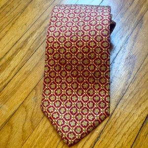 Brooks Brothers Makers 100% Silk Red Gold Tie